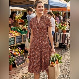 Nanette Lepore Floral Button Front Midi Dress Size 10 EUC